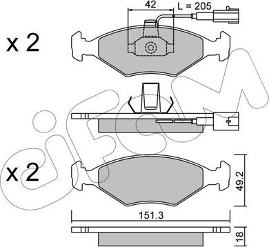 Cifam 822-273-1 - Тормозные колодки, дисковые, комплект unicars.by