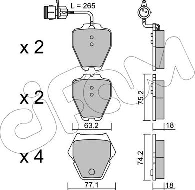 Cifam 822-774-0 - Тормозные колодки, дисковые, комплект unicars.by