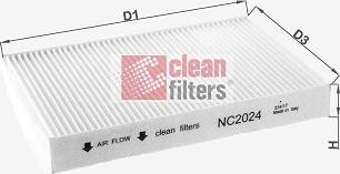 Clean Filters NC2024 - Фильтр воздуха в салоне unicars.by