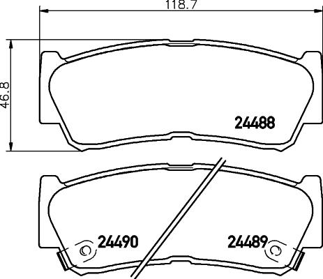 Magneti Marelli T1672MM - Тормозные колодки, дисковые, комплект unicars.by