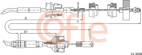 Cofle 11.3038 - Трос, управление сцеплением unicars.by