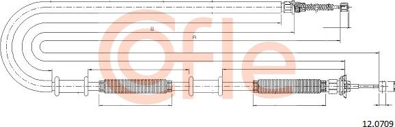 Cofle 92.12.0709 - Тросик, cтояночный тормоз unicars.by