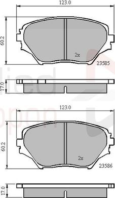 Comline ADB0944 - Тормозные колодки, дисковые, комплект unicars.by