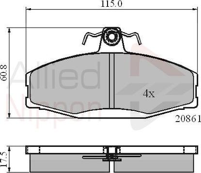 Comline ADB0928 - Тормозные колодки, дисковые, комплект unicars.by