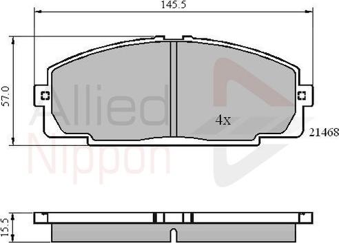 Comline ADB0459 - Тормозные колодки, дисковые, комплект unicars.by