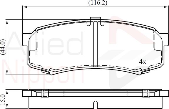 Comline ADB0404 - Тормозные колодки, дисковые, комплект unicars.by