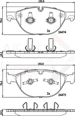 Comline ADB06093 - Тормозные колодки, дисковые, комплект unicars.by