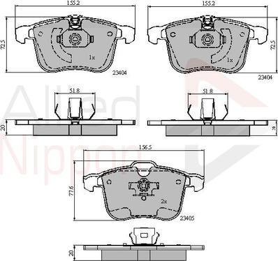 Comline ADB01593 - Тормозные колодки, дисковые, комплект unicars.by