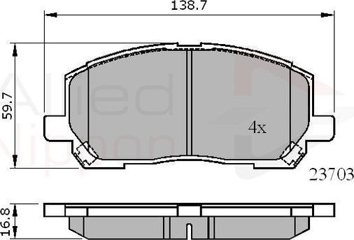 Comline ADB01507 - Тормозные колодки, дисковые, комплект unicars.by