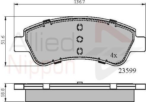 Comline ADB01525 - Тормозные колодки, дисковые, комплект unicars.by