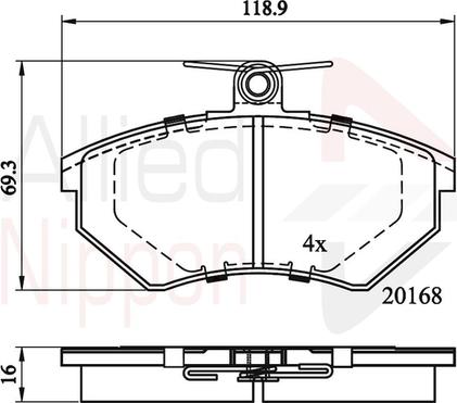 Comline ADB0152 - Тормозные колодки, дисковые, комплект unicars.by