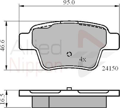 Comline ADB01658 - Тормозные колодки, дисковые, комплект unicars.by