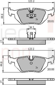 Comline ADB0166 - Тормозные колодки, дисковые, комплект unicars.by