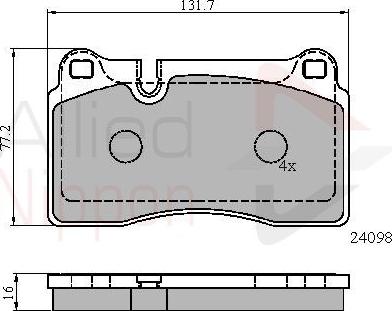 Comline ADB01626 - Тормозные колодки, дисковые, комплект unicars.by