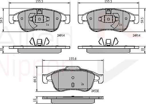 Comline ADB01677 - Тормозные колодки, дисковые, комплект unicars.by