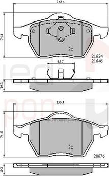 Comline ADB01092 - Тормозные колодки, дисковые, комплект unicars.by