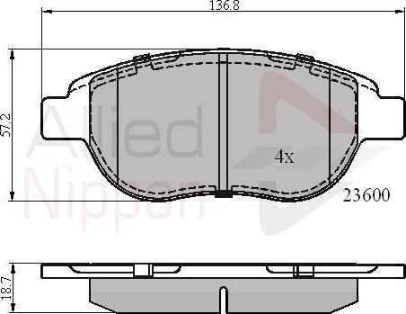 Comline ADB01038 - Тормозные колодки, дисковые, комплект unicars.by