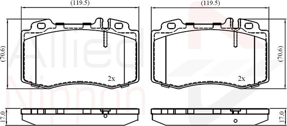 Comline ADB01117 - Тормозные колодки, дисковые, комплект unicars.by