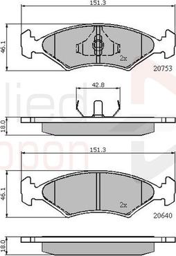 Comline ADB0118 - Тормозные колодки, дисковые, комплект unicars.by