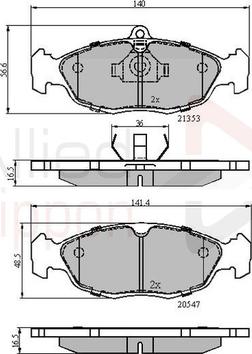 Comline ADB0134 - Тормозные колодки, дисковые, комплект unicars.by