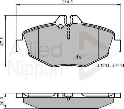 Comline ADB01209 - Тормозные колодки, дисковые, комплект unicars.by