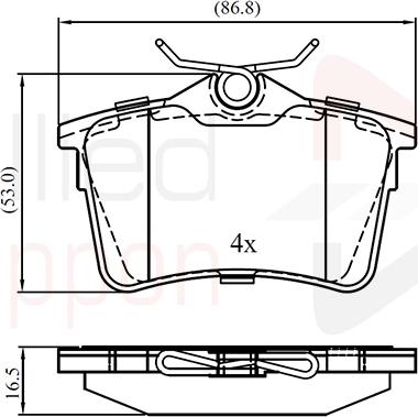 Comline ADB01797 - Тормозные колодки, дисковые, комплект unicars.by