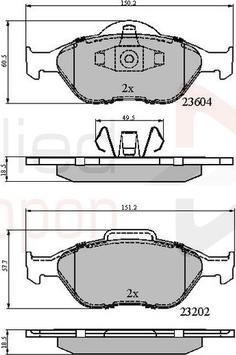 Comline ADB0891 - Тормозные колодки, дисковые, комплект unicars.by