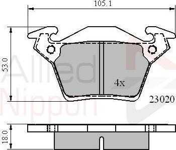 Comline ADB0888 - Тормозные колодки, дисковые, комплект unicars.by