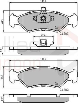 Comline ADB0876 - Тормозные колодки, дисковые, комплект unicars.by