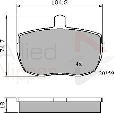 Comline ADB0319 - Тормозные колодки, дисковые, комплект unicars.by