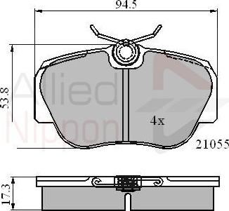 Comline ADB0328 - Тормозные колодки, дисковые, комплект unicars.by