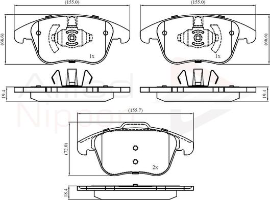 Comline ADB02441 - Тормозные колодки, дисковые, комплект unicars.by