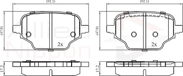 Comline ADB02453 - Тормозные колодки, дисковые, комплект unicars.by