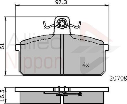 Comline ADB0204 - Тормозные колодки, дисковые, комплект unicars.by