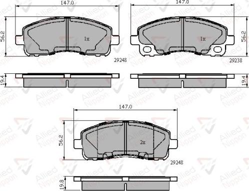 Comline ADB02005 - Тормозные колодки, дисковые, комплект unicars.by