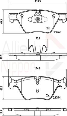 Comline ADB02011 - Тормозные колодки, дисковые, комплект unicars.by