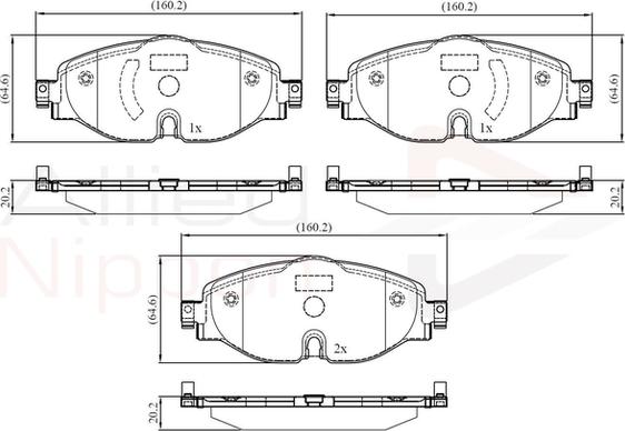 Comline ADB02158 - Тормозные колодки, дисковые, комплект unicars.by