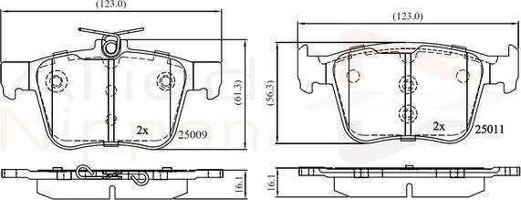 Comline ADB02157 - Тормозные колодки, дисковые, комплект unicars.by