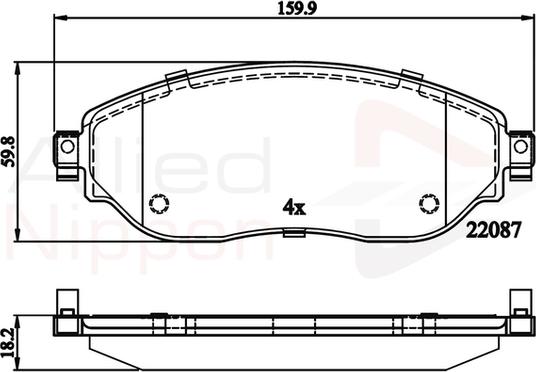 Comline ADB02285 - Тормозные колодки, дисковые, комплект unicars.by