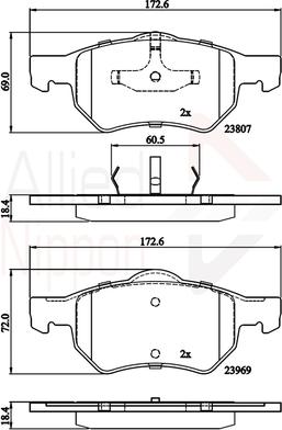 Comline ADB02222 - Тормозные колодки, дисковые, комплект unicars.by