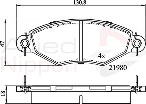 Comline ADB0704 - Тормозные колодки, дисковые, комплект unicars.by