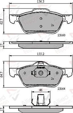 Comline ADB0739 - Тормозные колодки, дисковые, комплект unicars.by