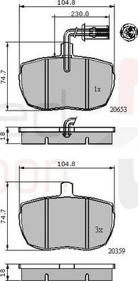 Comline ADB1413 - Тормозные колодки, дисковые, комплект unicars.by