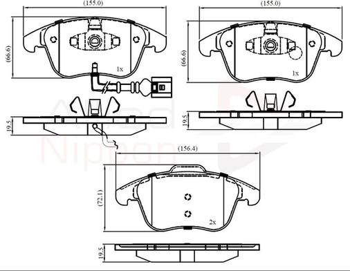 Comline ADB16022 - Тормозные колодки, дисковые, комплект unicars.by