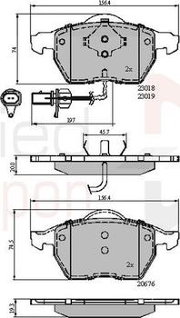 Comline ADB11542 - Тормозные колодки, дисковые, комплект unicars.by