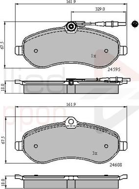 Comline ADB11621 - Тормозные колодки, дисковые, комплект unicars.by