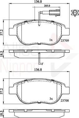 Comline ADB11038 - Тормозные колодки, дисковые, комплект unicars.by