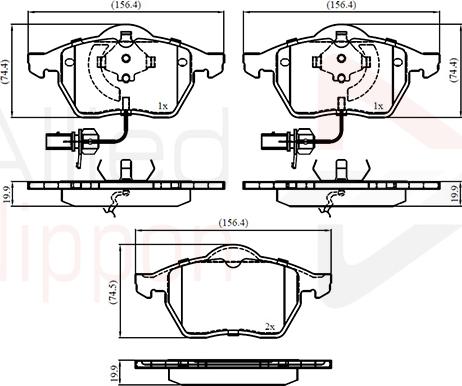 Comline ADB11025 - Тормозные колодки, дисковые, комплект unicars.by