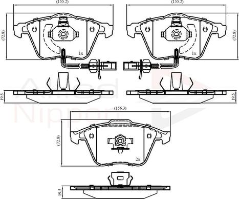 Comline ADB11753 - Тормозные колодки, дисковые, комплект unicars.by