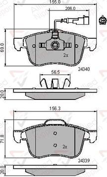 Textar 24339 205  0 5 - Тормозные колодки, дисковые, комплект unicars.by